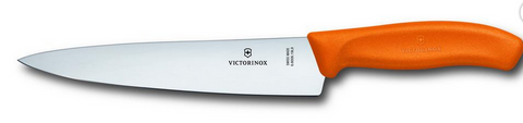 KNIFE - GOURMET COOKS CARVING KNIFE - VICTORINOX  - 19CM - ORANGE
