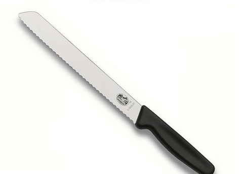 KNIFE - BREAD KNIFE - VICTORINOX  - 21CM - BLACK