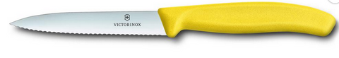 KNIFE - PARING 10CM POINTED WAVY- YELLOW - VICTORINOX