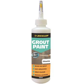 GROUT PAINT - ULTRA WHITE -   250ml - DUNLOP