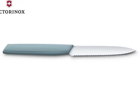KNIFE - PARING 10CM POINTED WAVY EDGE - ARONA LIGHT BLUE - VICTORINOX