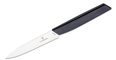 KNIFE - PARING KNIFE - 10CM - WAVY EDGE - BLACK  - VICTORINOX