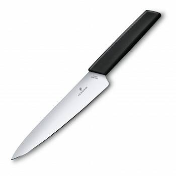 KNIFE - GOURMET COOKS CARVING KNIFE - VICTORINOX  - 19CM - BLACK