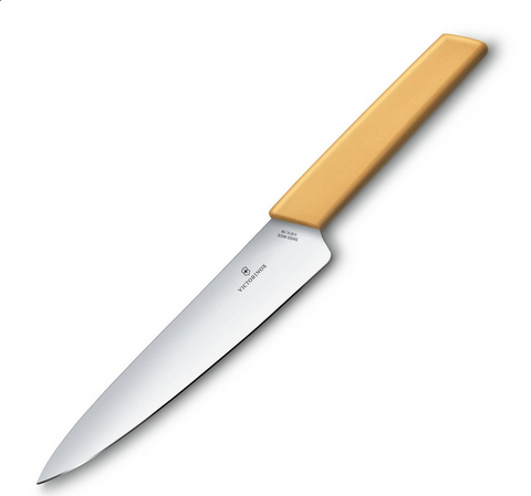 KNIFE - SWISS MODERN CARVING KNIFE - VICTORINOX  - 19CM - HONEY