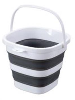 COLLAPSIBLE BUCKET - 10 LITRES - GREY & WHITE