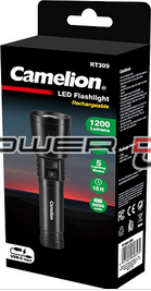 TORCH  - 1200 LUMENS - RECHARGEABLE -  5 MODE - CAMELION RT309