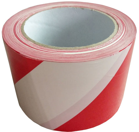CAUTION  TAPE - RED/WHITE  -  100m x 75mm
