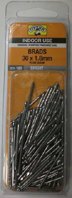NAILS - BULLET HEAD BRIGHT - 30 x 1.6mm - PACK  of 180