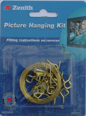 PICTURE HANGING KIT - 25 PIECES - BRASS