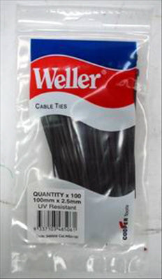 CABLE TIES - BLACK - 100 x 2.5mm - 100 PACK