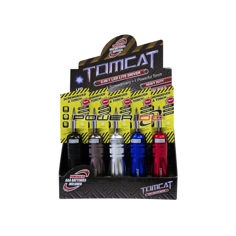 SCREWDRIVER & TORCH - WITH 6 DRIVER BITS