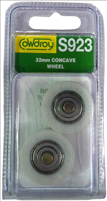 WHEELS -SLIDING DOOR -  CONCAVE WITH AXLE - 32`mm - 2 PACK