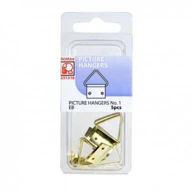 PICTURE HANGERS - TRIANGULAR - 2 PIN - SIZE No. 1 - 5 PIECE