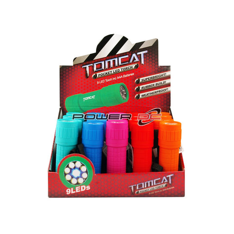 TORCH  - RUBBER COVERED - 9LED - TOMCAT