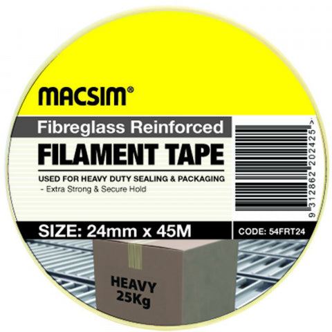 FILAMENT TAPE - FIBREGLASS REINFORCED - 24mm x 45m -  MACSIM