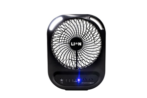 FAN - RECHARGEABLE BY USB - PORTABLE WITH BLUETOOTH SPEAKER - LION