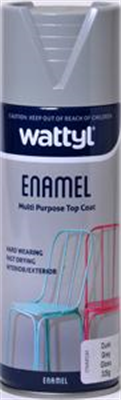 SPRAY PAINT - GLOSS GREY ENAMEL AEROSOL - 325G - WATTYL