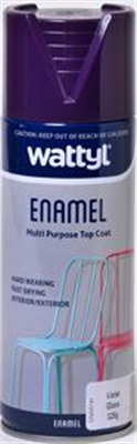 SPRAY PAINT - GLOSS VIOLET ENAMEL AEROSOL - 325G - WATTYL