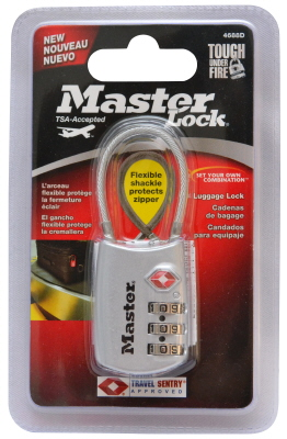 PADLOCK -  COMBINATION - LUG -  TSA - FLEXIBLE CABLE -  MASTER