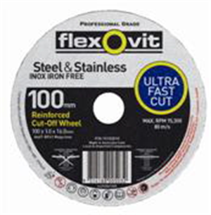 CUT OFF WHEEL - ULTRA THIN -   100 x 1 x 16mm - STEEL & STAINLESS