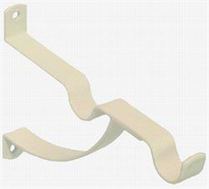 BRACKET  CURTAIN STAYED DOUBLE - 127mm  WHITE   PK 2
