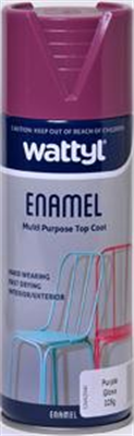 SPRAY PAINT - GLOSS PURPLE ENAMEL AEROSOL - 325G - WATTYL