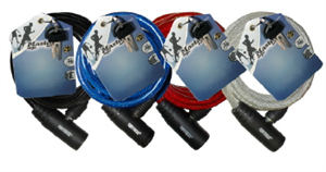 BIKE LOCK - WIRE ROPE - 8mm x 1.8m - ASSORTED COLOURS