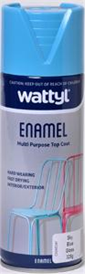 SPRAY PAINT - GLOSS SKY BLUE ENAMEL AEROSOL - 325G - WATTYL