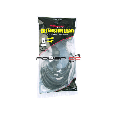 EXTENSION LEAD - 5 METRE -BLACK - ULTRACHARGE