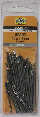 NAILS - BULLET HEAD BRIGHT - 40 x 1.6mm - PACK  of 110