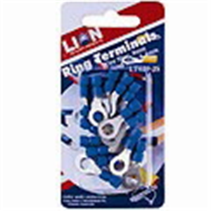 TERMINALS - RING BLUE - STUD SIZE 1/4IN - 15 PIECE