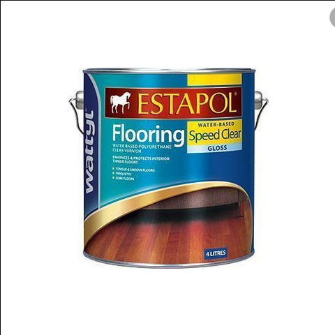 ESTAPOL SPEED CLEAR FLOORING - WATER-BASED  POLYURETHANE - SATIN - 4 Litres - WATTYL