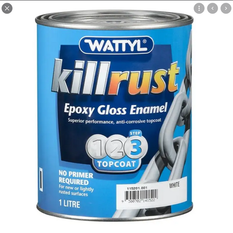 WATTYL KILLRUST EPOXY GLOSS ENAMEL - WHITE - 1 Litre