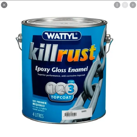 WATTYL KILLRUST EPOXY GLOSS ENAMEL - WHITE - 4 Litres