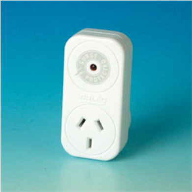 SURGE PROTECTOR - FOR POWER POINT - WHITE - PLUG IN -  10amp