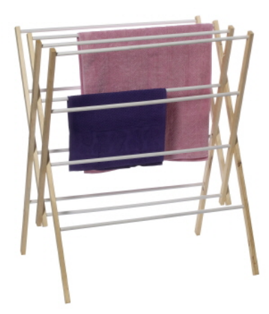 CLOTHES AIRER - WOODEN - 12 RAIL AIRER - CLEAR LACQUERED - FULLY ASSEMBLED