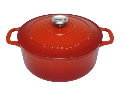 26CM/4L ROUND OVEN - INFERNO RED  -   CHASSEUR