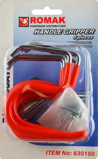 HOOKS - PVC COATED - HANDLE GRIPPER TOOL HANGERS -  5 PACK