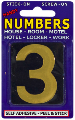 NUMBERS - NO. 3 - ADHESIVE