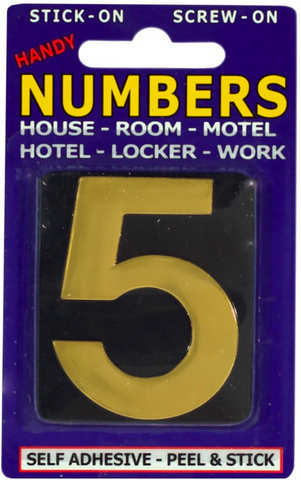 NUMBERS - NO. 5 - ADHESIVE