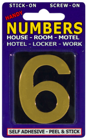 NUMBERS - NO. 6 - ADHESIVE