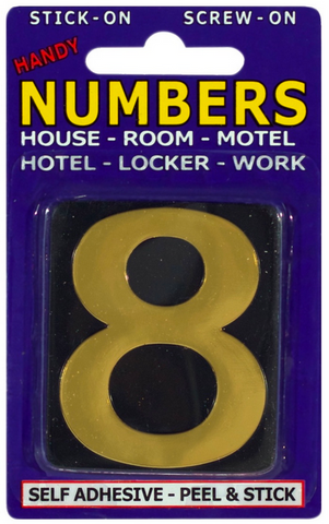 NUMBERS - NO. 8 - ADHESIVE