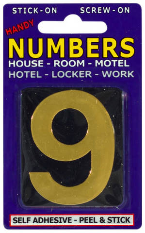 NUMBERS - NO. 9 - ADHESIVE