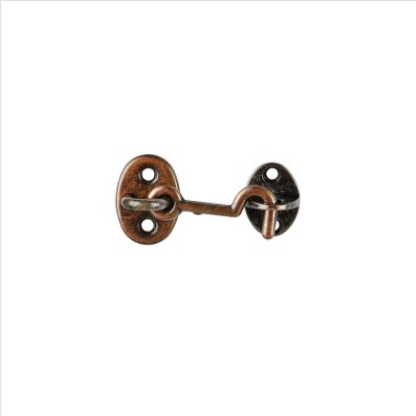 CABIN HOOK & EYE - BRASS - FLORENTINE BRONZE - 50mm