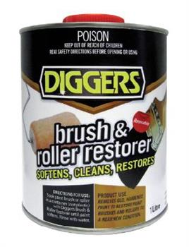 CLEANER/RESTORER - PAINT BRUSH AND ROLLER - 1 Litre - DIGGERS