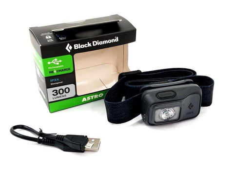 HEADLAMP - ASTRO 300-R - 300 LUMEN - RECHARGEABLE - GRAPHITE - BLACK DIAMOND