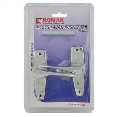 LEVER LATCH SET - CHROME PLATED -  ROMAK