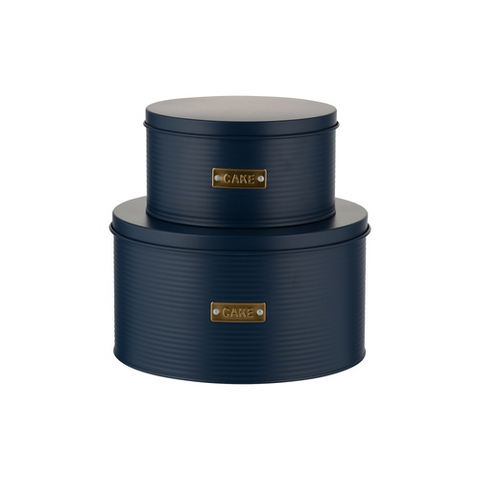 CAKE TIN SET - TYPHOON LIVING  - NAVY - 6.7 LITRE & 2.5 LITRE