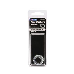 WASHERS - STAR WASHERS - EXTERNAL - ZP - M14-M16 - ASSORTED 6 PACKET