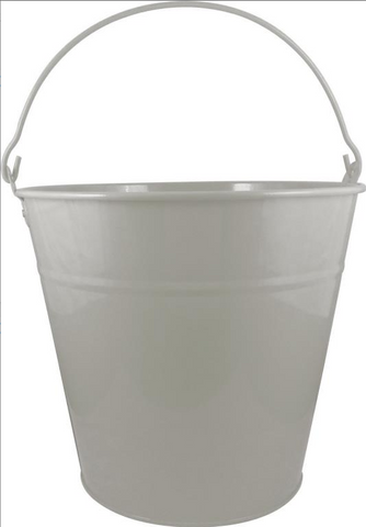 BUCKET - WHITE STEEL BUCKET - 12 LITRE